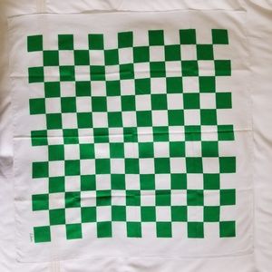 Echo Cotton Scarf Green And White VTG Checked